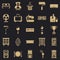 Dwelling place icons set, simple style