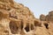 Dwellings carved into the rocks, Petra, Jordan.