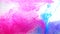 Dye mix motion magenta pink blue flowing steam