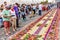 Dyed sawdust Holy Thursday carpet, Antigua, Guatemala