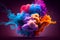 Dynamic Abstract Art - Colorful Explosion of Smoke for Bold and Vibrant Spaces