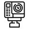 Dynamic action camcorder icon outline vector