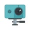Dynamic action camera icon flat isolated vector