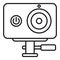 Dynamic action camera icon, outline style