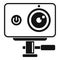 Dynamic action camera icon, simple style