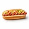 Dynamic And Action-packed Hot Dog On White Background