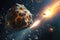 a dynamic asteroid collision in outer space