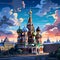 Dynamic and awe-inspiring skyline of Moscow with iconic landmarks