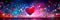 dynamic back to valentine day background with a burst of colorful geometric heart and symbols representing different