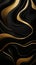 A Dynamic Black and Gold Background with Graceful Wavy Lines
