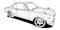 Dynamic black and white vector illustration of a sports car, speed, power, automotive themes and racing in your design.