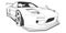 Dynamic black and white vector illustration of a sports car, speed, power, automotive themes and racing in your design.