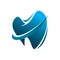 Dynamic blue color dentist tooth medical doctor logo design