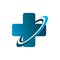 Dynamic blue color plus medical healthy logo design