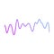 Dynamic blue and purple pulse line for sound wave or music amplitude equaliser.