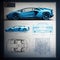 Dynamic Blue Sketch of a Sporty Car