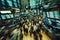 Dynamic blurred image of busy stock exchange