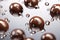 Dynamic Capture of Scattered Chocolate Drops on Bright Reflective Surface