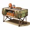 Dynamic Color Schemes: Vector Illustration Of Dieselpunk Camp Table