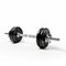 Dynamic Compositions: Photo-realistic Still Life Of Double Dumbbell With Bar