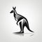 Dynamic Cubism Kangaroo Logo: Black And White Image For Website