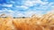Dynamic Digital Painting Of Wheat Fields Under The Sun