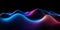 Dynamic Digital Waves In Neon Color. Abstract Neon Light Waves In Dark Space. Wavy Lines on Black Background. Generative