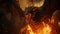 Dynamic Dragon In Cinematic Fire: Unreal Engine 5 Artwork