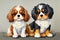 Dynamic Duo - Two Adorable Baby Cavalier King Charles Dogs