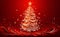 Dynamic Elegance Christmas Tree on Red