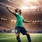 Dynamic and energetic sports scene capturing the excitement of a soccer match Perfect for sports-related content or posters1