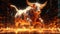 Dynamic energy-filled Bitcoin bull shining with captivating light