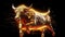 Dynamic energy-filled Bitcoin bull shining with captivating light