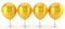 Dynamic formation golden inflatable balloons representing 2025 against white background