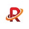 Dynamic full color red letter r logo design