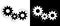 Dynamic gears with arrows. Abstract logo or icon. A black figure on a white background and an equally white figure on the black