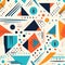 Dynamic Geometric Pattern: Bold Shapes In Orange And Blue