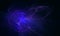 Dynamic glowing blue violet 3d essence or substance in deep dark space.