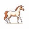 Dynamic Horse Cartoon Design Vector Illustration In Light Beige And Amber