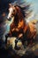 A Dynamic Horse in Modern Impressionism Created With Generative AI Technology