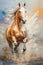 A Dynamic Horse in Modern Impressionism Created With Generative AI Technology