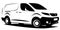 Dynamic illustration of a small commercial delivery van