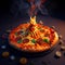 Dynamic Italian Pizza View Generative AI Illustration