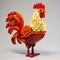 Dynamic Lego Rooster: A Curvilinear 3d Chicken With Stark Unfiltered Style