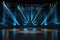 Dynamic Lighting and Atmospheric Effects on Vibrant Stage with Vector Spotlights