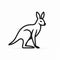 Dynamic Line Work: Kangaroo Icon Vector Illustration