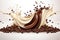 Dynamic milk and chocolate wave splash perfect for a variety of creative design projects