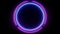 Dynamic neon circle frame with glowing blue and purple hues