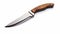 Dynamic Outdoor Shots Of Karl Gerstner Style Knife With Black And Brown Handle