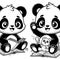 Dynamic Panda Duo: 3D Coloring Book Adventure